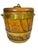 Charming vintage wood ice bucket with a beautifully aged brass finish, evoking the relaxed elegance of an English country...