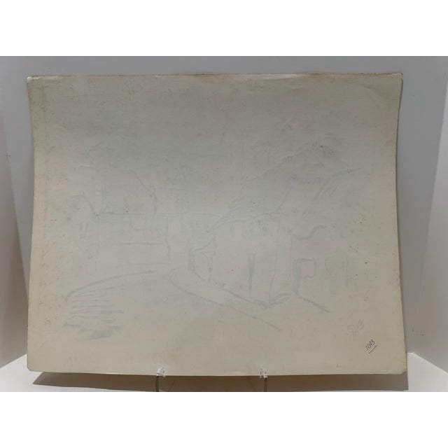 Henry Emil Salloch Original Watercolor on Paper Quaint Village Street, 1962. For Sale In Atlanta - Image 6 of 7