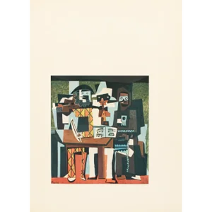 1957 After Pablo Picasso "Three Musicians", Period Full-Color Print