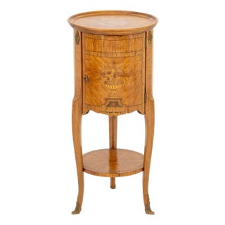 19th Century Louis XV Style Kingwood Marquetry Bedside Cabinet For Sale