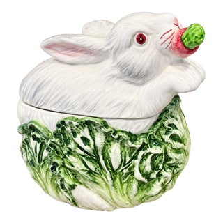Vintage Stafford “Rabbit Patch” Lidded Tureen Jam Ginger Jar For Sale