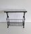 Vintage side table or magazine rack featuring a charming Delft-style ceramic tile top with traditional cobalt blue Dutch...