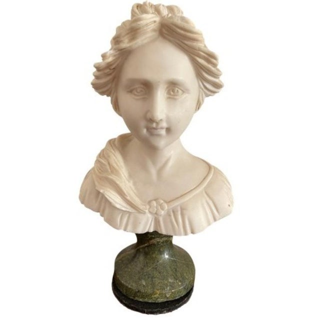 French Neoclassical Marble Bust on Marble Base, in Very Good conditions. Designed 1920 to 1949