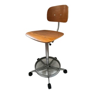 Mid Century Adjustable Drafting Architects Stool by Jorgen Rasmussen for Kevi For Sale