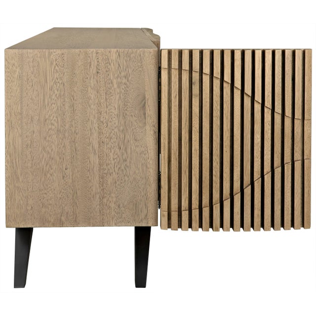 Illusion Sideboard with Metal Base, Bleached Walnut For Sale - Image 10 of 13