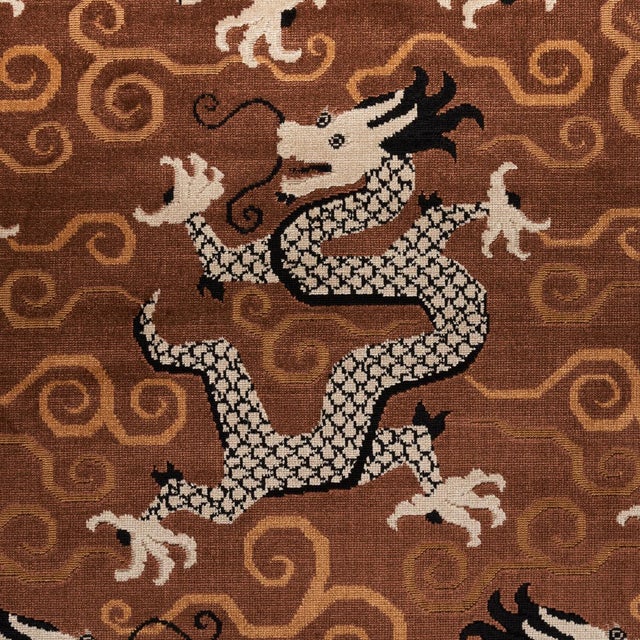 Chinoiserie SAMPLE - Schumacher Bixi Velvet Fabric In Bronze For Sale - Image 3 of 4