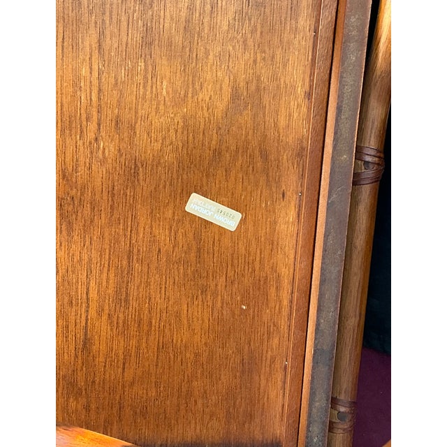 Vintage Brown Jordan Fretwork Rattan Writing Desk and Chair For Sale - Image 10 of 12