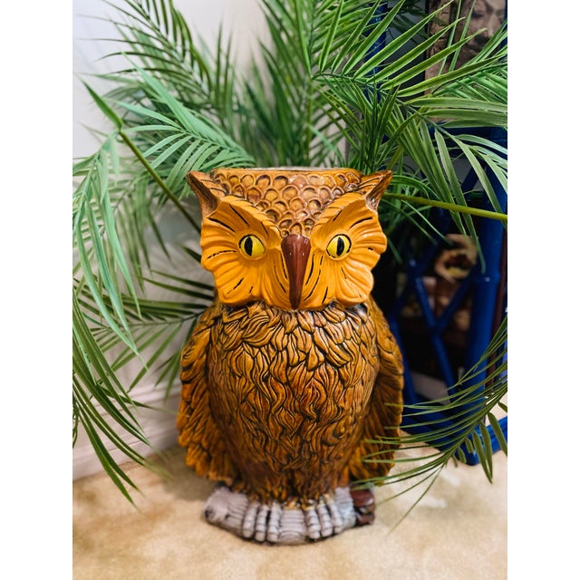 Vintage ceramic Owl Umbrella Stand, a large and beautiful piece that is also perfect for a large center piece with your...
