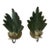 1960s Metal Wall Sconces With Lotus Flower Detail Italian Palm Leaf Candle Sconces- a Pair For Sale