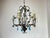Large Vintage 1990s Wrought Iron Floral Chandelier With Crystal Flowers & Aqua Blue Stones Details For Sale - Image 9 of 17