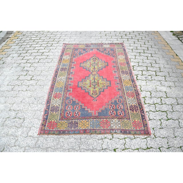 1960s Vintage Turkish Tribal Rug For Sale - Image 11 of 11