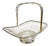 Mid 20th Century Victorian Style Silver-Plated Wirework Centerpiece Basket With Folding Swing Handle For Sale