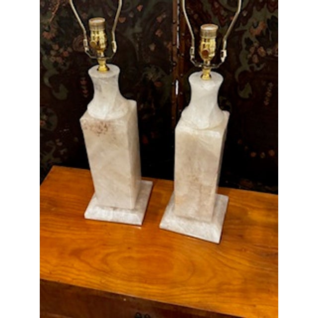 Pair of Polished South American Rock Crystal Lamps For Sale - Image 4 of 6