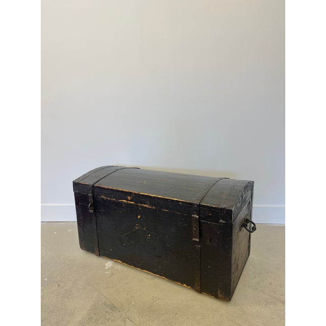 Wood German Dome Vintage Travel Wood Trunk Circa 1800s For Sale - Image 7 of 10