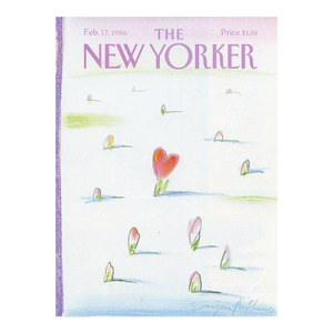 1986 Vintage New Yorker Cover, February 17, Eugene Mihaesco Cover Illustration, Valentines Day