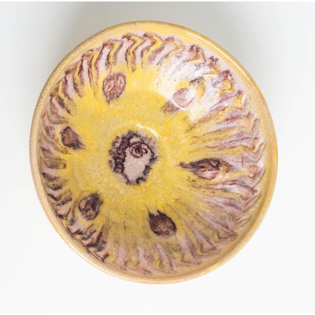 Modern Guido Gambone Yellow Ceramic Bowl, Italy, C. 1950s For Sale - Image 3 of 8