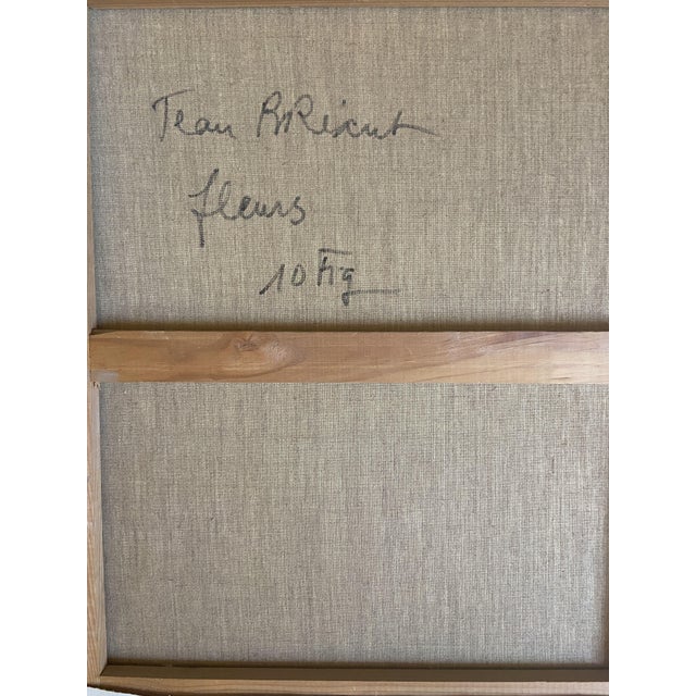 Cream Jean Bréant, Bouquet of Peonies, 1960s, Oil Painting on Canvas For Sale - Image 8 of 9