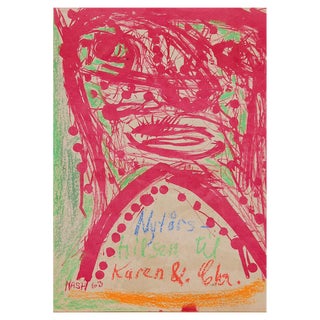 Jørgen Nash, Composition, Lithograph or Oil Chalk For Sale