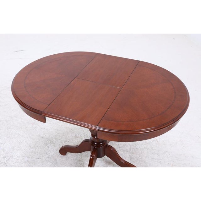 Brown Vintage English Round Extendable Kitchen Table For Sale - Image 8 of 15