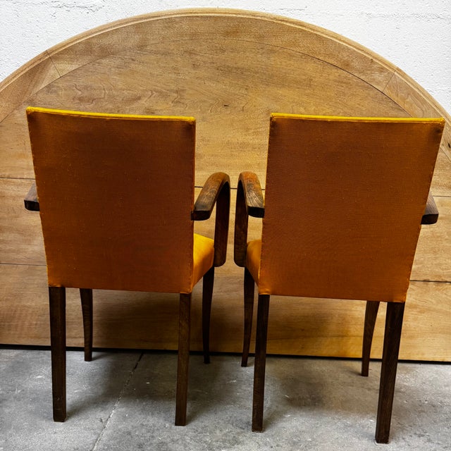 Vintage Bridge Chairs in Mustard Fabric, 1940s, Set of 2 For Sale - Image 13 of 17