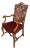 18c Style Alfonso Marina Treviso II Red Cut Velvet Throne Arm Chair - 1 of 2 Available For Sale