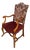 Alfonso Marina Treviso II Red Cut Velvet Throne Arm Chair - 1 of 2 Available For Sale