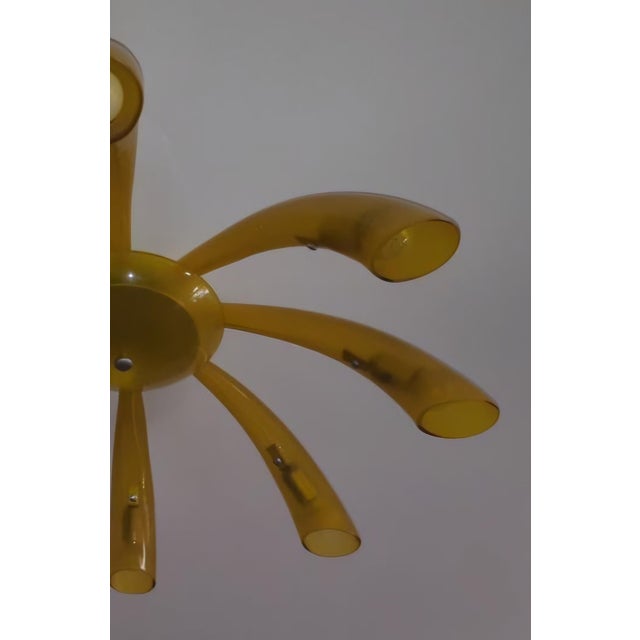 Murano Late 20th Century Amber Murano “Medusa” Glass Flush-Mount Ceiling Light - With 8 Organic Arms, Italy 1970s–1990s. For Sale - Image 4 of 5