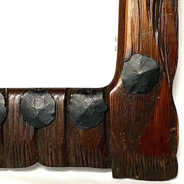 Wood American Arts and Crafts Hickory Wood and Rosehead Nail Frame For Sale - Image 7 of 9