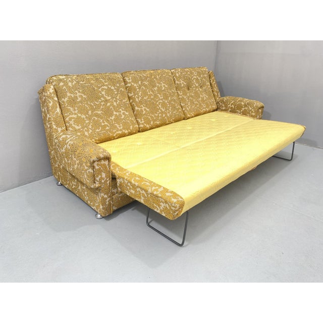 Mid-Century Upholstered Folding Sofa, Central Europe, 1970s For Sale - Image 18 of 18