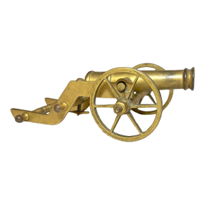 Rare Antique Early 20th Century Gilt Brass Machinist Mini Scale Cannon Model