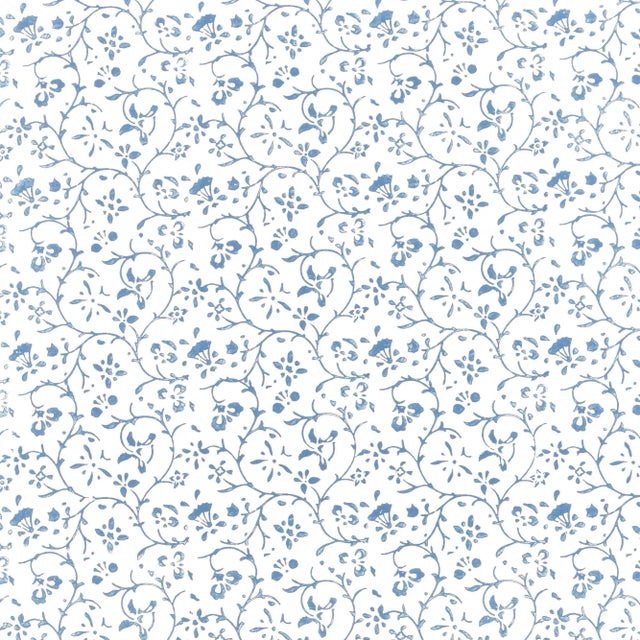 Sample - Schumacher Kyara Vine Wallpaper in Delft For Sale