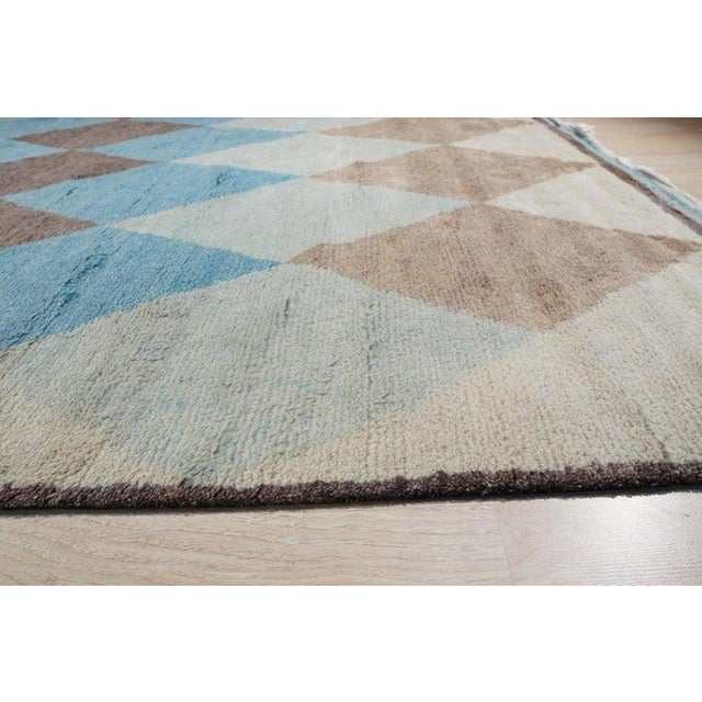 Contemporary 5x8 Multicolor Hand-Knotted Wool Diamond Cascade Geometric Modern Carpet Rug For Sale - Image 3 of 8