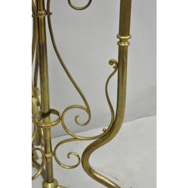 Antique Italian Renaissance Brass Figural Dragon Head Pedestal Table Plant Stand For Sale - Image 10 of 15