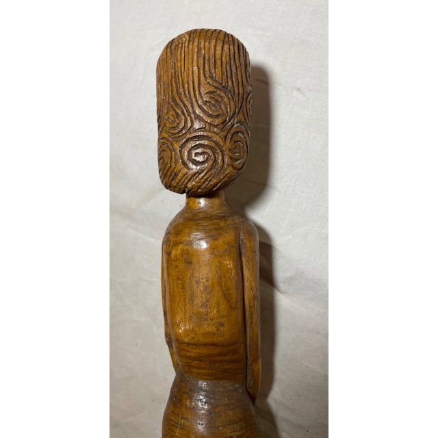 Vintage 1940 French World War 2 Pow Nude Eve Hand Carved Walking Stick Cane For Sale - Image 14 of 17