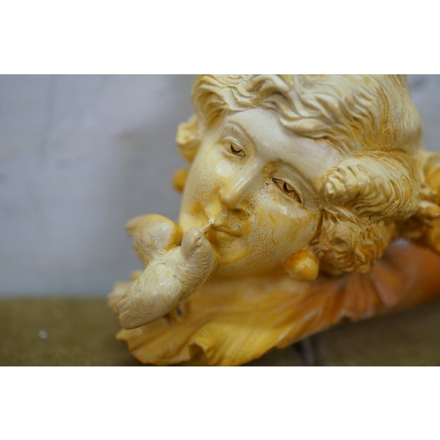 Antique Victorian Carved Meerschaum Lady & Bird Sterling Silver Collar Pipe For Sale - Image 9 of 14