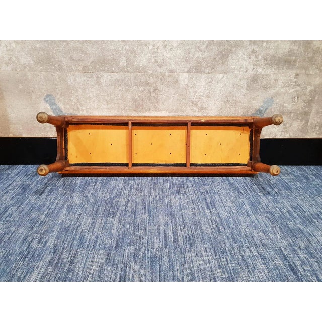 Antique Art Deco Oak Hall Bench For Sale - Image 9 of 11