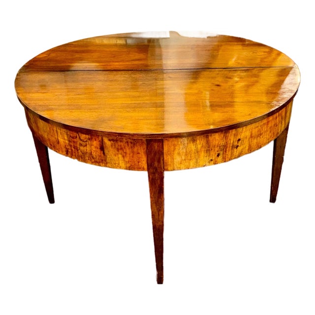 19th C. Italian Walnut Demi-Lune Center Table For Sale