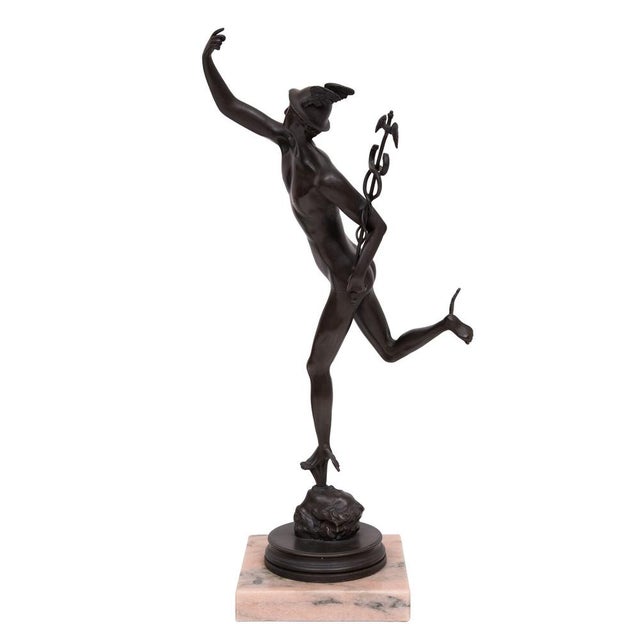 Italan Bronze Sculpture of Mercury or Hermes after Giambologna, 1960s For Sale - Image 11 of 11