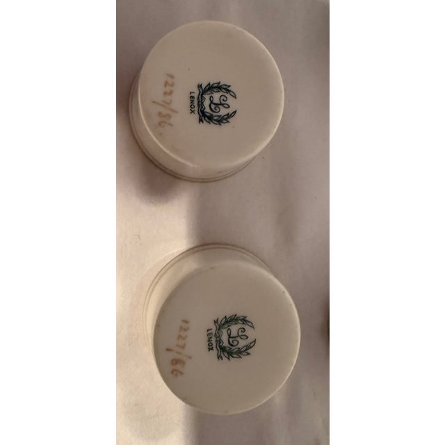 Traditional Early 20th Century Lenox Demitasse Cups in Sterling Holders With Pair of Lenox Salt Servers in Sterling Holders - 12 pcs For Sale - Image 3 of 7