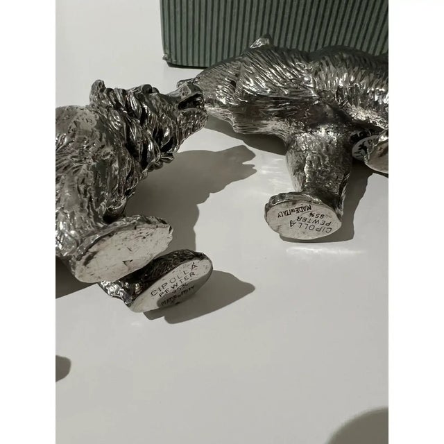 Metal Set of 3 Pewter Bears by Cipolla Pewter, Made in Italy From Gorsuch in Aspen For Sale - Image 7 of 10