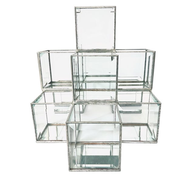 The Hand-Made Beveled Glass Mirror 11 Cube 3 Tier Tealite Votive Candle Holder by The Working Glass in Berkeley, CA is a...