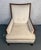 Antique White Mid-Century Upholstered Lounge Chair and Ottoman For Sale - Image 8 of 16