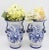 Vintage Italian Blue and White Ceramic Flower Vases - a Pair For Sale - Image 9 of 9