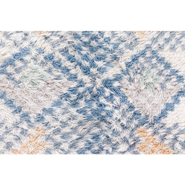 Textile Doris Leslie Blau Vintage Scandinavian Geometric Cream Hand-Knotted Rug Pile For Sale - Image 7 of 9