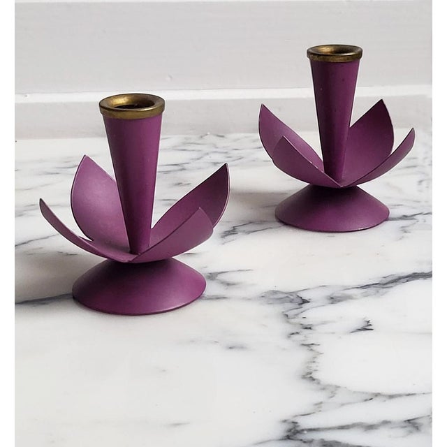 A lovely, delicate pair of modernist Swedish Candleholders in very good vintage condition with minor signs of use,...