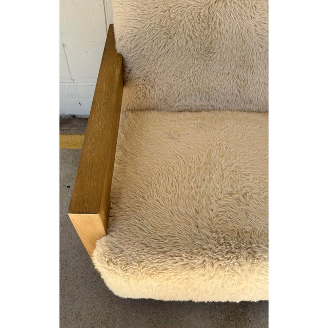 Modern Cream Faux Sheepskin Occasional Chair For Sale In Atlanta - Image 6 of 7