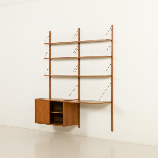 Danish Teak Wall Unit in the style of Cadovius, Sorensen, 1960s For Sale - Image 6 of 14