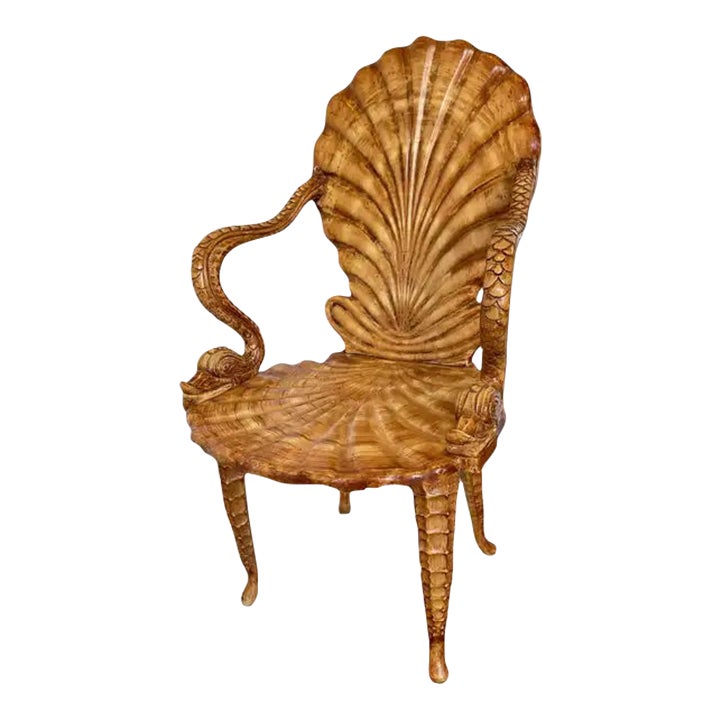 1960s Italian Carved Wood Chair Chairish