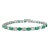 Solid 18k White Gold 6.64 Carat Natural Emerald and Diamond Tennis Bracelet For Sale