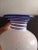 1980s 1980s Blown Spatter Bud Vase With Spiral Cobalt Blue Rigaree For Sale - Image 5 of 9